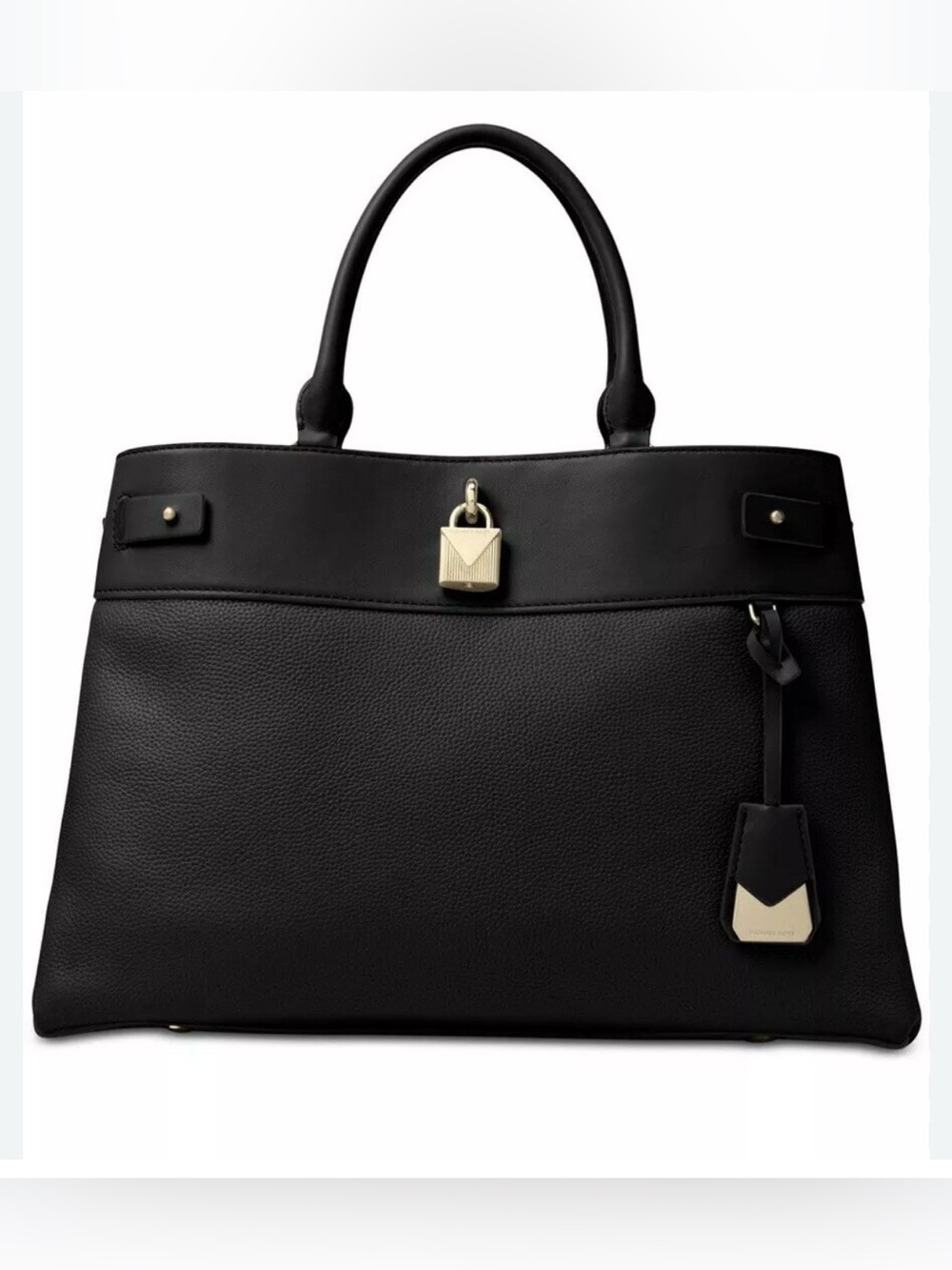 Michael Kors Gramercy Top Handle Satchel Crossbody Leather Tote Black